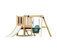 AXI Timo Mini Aire de Jeux - Toboggan Crème | Cabane pour Enfant avec Balançoire pour Bébé, Mur d'Escalade et Tableau Noir | Structure de Jeux pour le Jardin