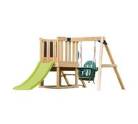 AXI Timo Mini Aire de Jeux - Toboggan Vert Citron | Cabane pour Enfant avec Balançoire pour Bébé, Mur d'Escalade et Tableau Noir | Structure de Jeux pour le Jardin