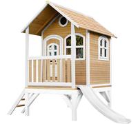 AXI Tom Maison Enfant avec Toboggan Blanc | Aire de Jeux pour l'extérieur en marron & Blanc | Maisonnette / Cabane de Jeu en Bois