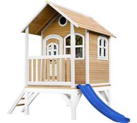 AXI Tom Maison Enfant avec Toboggan bleu | Aire de Jeux pour l'extérieur en marron & Blanc | Maisonnette / Cabane de Jeu en Bois