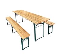 AXI Toon Ensemble de Table et bancs de Brasserie, en Acier et Bois | Set de Pique-Nique pliants | Extérieur/de Jardin - 220 x 60 x 76 cm