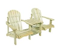 Axi Valerie Chaise De Jardin, Table Intégrée, Bois Naturel, 175 Cm Transat Bois, 2 Personnes Salon De Jardin Bois - Etagère De Rangement Supplémentaire Fabriqué En Eu, Bois D'epicéa