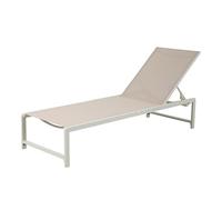 AXI Zane Transat en Beige/Marron | Bain de Soleil avec Structure Métallique Réglable en 5 Positions | Chaise Longue d'Extérieur/de Jardin