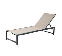 AXI Zane Transat en Gris/Marron | Bain de Soleil avec Structure Métallique Réglable en 5 Positions | Chaise Longue d'Extérieur/de Jardin
