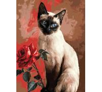 AxiangziK Animal Diy Création De Tapis Et Canvas Portrait De Chat Kit De Tapis Au Crochet，Coussin Faits Main Avec Pré-Impression，Cadeau Artisanal 3D À Faire Soi-Même 31x45in