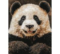 AxiangziK Animal Diy Kit Crochet Debutant Complet Portrait De Panda Kits De Fabrication De Tapis Diy Pour Débutants，Ensemble De Tapisserie，Coussin À Broder，Paillasson，Cadeau 21x29in