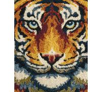 AxiangziK Animal Diy Kit Crochet Debutant Complet Tapis Portrait Du Tigre Kits De Crochet，Seniors Et Amateurs De Bricolage 3D. Kit De Fabrication De Tapis. 23x35in