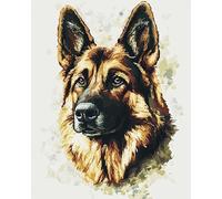 AxiangziK canevas kit complet adulte,11CT,animal chien,berger allemand,imprimé broderie point de croix,point de croix kit complet pour art décoration,40x50cm
