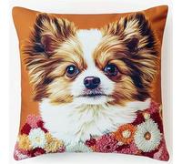 AxiangziK Chien animal Point Noué Kit housse de coussin,Chien de compagnie mignon,Création de Housse de Taie d'oreiller à Crocher pour La Décoration De La Maison Sofa Salon,43x43cm