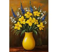AxiangziK DIY Canevas Kit Complet Adulte Fleurs dans un vase 11CT 50x70cm