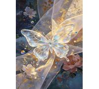 AxiangziK DIY Canevas Kit Complet Adulte Fleurs papillon 11CT 30x40cm