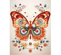 AxiangziK DIY Canevas Kit Complet Adulte Fleurs papillon 11CT 50x70cm