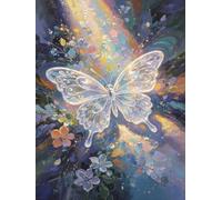 AxiangziK DIY Canevas Kit Complet Adulte Fleurs papillon 11CT 80x100cm