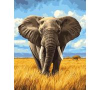 AxiangziK DIY Canevas Kit Complet Adulte Portrait d'éléphant 11CT 30x40cm
