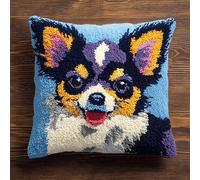 AxiangziK Diy Coussin De Kit,Animal Chien Chihuahua,Loquet Crochet Coussin Kit Crochet,Tapis,Couture,Cadeau Pour La Maison Et Le Canapé,43x43cm