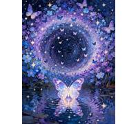 AxiangziK DIY Cross Stitch Kit Papillon d'anime 11CT 30x40cm