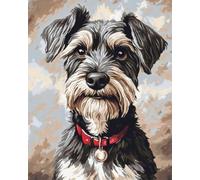 AxiangziK DIY Cross Stitch Kit Portrait de Schnauzer 11CT 30x40cm
