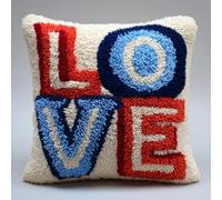 AxiangziK DIY Kit D'Oreiller À Crochet À Loquet,Lettre d'amour | Kits De Crochets À Loquet De Bricolage Pour Housses De Coussins Cadeau,43x43cm