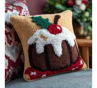 AxiangziK Kit Crochet à Loquet pour Coussin,gâteau de Noël | Ensemble DIY Complet de Point Noué pour Housse d'Oreiller et Décoration Maison,43x43cm