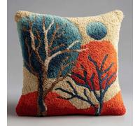 AxiangziK Kit de Coussin à Crocheter,Succursales | Imprimée Kit de Crocheter pour Débutants et Adultes 43x43cm Housse de Coussin à Faire Soi Même pour Canapé