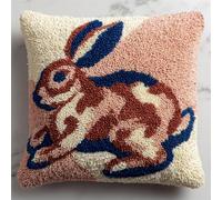 AxiangziK Kit De Crochet À Loquet Coussin,lapin mignon,Kit de crochet de loquet,taie d'oreiller avec motif pré-imprimé pour la maison Noël,43x43cm