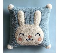 AxiangziK Latch Hook Cushion Kits for Adults,lapin mignon de dessin animé,Latch Hook Pillow Case Kits Embroidery,DIY Needlework Pillow Cover Cushion Making,17x17in