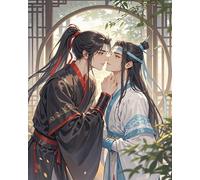 AxiangziK personnages d'anime Broderie Point de Croix Canevas Kits 11CT,Mo Dao Zu Shi,Adulte Debutant Pré Imprimé Point de Croix Kit Complet DIY Décoration d'intérieur,40x50cm