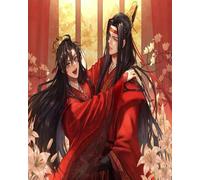 AxiangziK personnages d'anime point de croix kit complet,Mo Dao Zu Shi,11CT canevas point de croix,debutant broderie point de croix imprimé,40x50cm