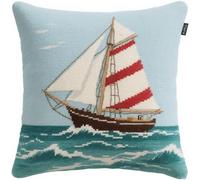 AxiangziK Point De Croix Kit Coussin Complet,Voilier sur la mer,Decoration Manuelle Broderie Kit Adulte Art Creatif Cadeau DIY Cross Stitch Embroidery,18x18in