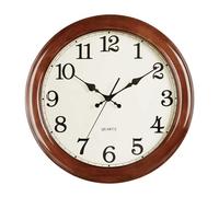 AXIKALB Horloge Murale en Bois Massif Moderne Silencieuse Quartz Montre Maison Salon Décoration Atmosphère