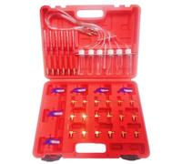 AXILYZE Kit de test pour injecteurs diesel 6 cylindres, testeur de fuite de rail commun avec 24 adaptateurs, débitmètre de carburant pour BOSCH/pour SIEMENS/pour DENSO/pour DELPHI, détection des