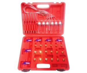 AXILYZE Kit de test pour injecteurs diesel 6 cylindres, testeur de fuite de rail commun avec 24 adaptateurs, débitmètre de carburant pour BOSCH/pour SIEMENS/pour DENSO/pour DELPHI, détection des