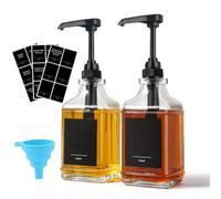 AXIM Lot de 2 bouteilles de sirop de café avec pompe et étiquettes, 500 ml