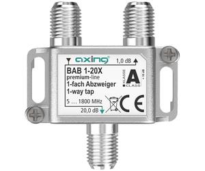 Axing BAB 1-20X Répartiteur 1 Voie 20 DB 5-1800 MHz TV Data Internet Télévision par câble
