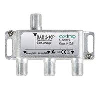 Axing BAB 2-16P Répartiteur 2 Voies 16 DB Câble TV CATV Multimédia DVB-T2 Classe A+, 10 DB, 5-1218 MHz Métal