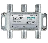 Axing BAB 4-12P Dérivateur 4 Directions 12 DB la télévision par câble CATV multimédia DVB T2 Classe A + 10 DB, 5-1218 MHz Métal