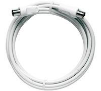 Axing BAK 999-80 Câble coaxial de raccordement avec fiche IEC 10 m TV antenne TNT blanc
