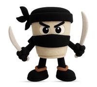 Axingqiwu Peluche Italian Brainrot Requin, Tung Tung Tung Sahur Jouet, Cappuccino Assassino Peluche Tralalero Tralala (Noir)