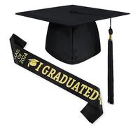 Axingqiwu Toque Diplome, 2024 Nouveau Toque Diplome de Diplôme Unisexe, Chapeau Diplome de Célibataire Réglable, pour la Remise des Diplômesà l’Université ou du Bac au Lycée (B)