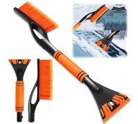 Axinyijia Grattoir à Glace et Brosse à Neige Gratte Pare Brise Voiture Détachable 2 en 1 Grattoir à Glace avec Balai pour Voiture SUV Camion (Orange)