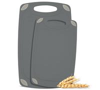AXIOM CREATIONS Lot de 2 planches à découper réversibles en paille de blé naturelle de qualité alimentaire - Alternative écologique au plastique - Planches à découper sans gluten et sans BPA pour