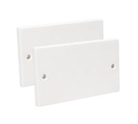 Axiom Lot de 2 plaques d'obturation vierges simple/double Blanc standard