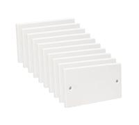 Axiom Plaque vierge plate unique/double standard blanche, couverture de prises et de sockets, blanche (Double (2 fixations), lot de 10)