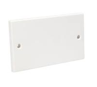 Axiom Plaque vierge plate unique/double Standard, blanche, pour prises et interrupteurs encastrés, blanc (Double (2 prises), lot de 1)