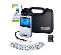 Axion - Électrostimulateur Tens/Ems Stim-Pro X9+ - 43 Modes - Stimulation Musculaire Ems + Anti-Douleur Tens + Massage - 4 Canaux Argenté