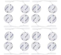 axion Lot de 16 électrodes rondes d'env. 32 mm de diamètre - Électrodes adhésives réutilisables pour appareils TENS et EMS Trainer, très bonne adhérence, conductivité, connecteur 2 mm - Produit