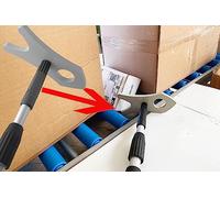 Axis Line | Embout pour barre de colis | Grattoir de colis pour système de bande | Poussez les paquets sur la ligne de montage courante