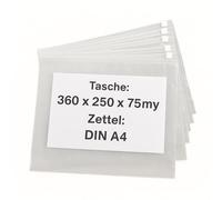 Axis Line Lot de 10 porte-documents DIN A4+ avec fermeture coulissante, 360 x 250 mm, 75 µm d'épaisseur, pochettes zippées transparentes imperméables pour documents, bureau, école et voyage, robustes