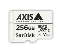 AXIS Surveillance - Carte mémoire flash (adaptateur microSDXC vers SD inclus(e)) - 256 Go - Video Class V30 / UHS Class 3 / Class10 - micro SDXC - blanc - pour AXIS D3110, M3085, M3086, M5075...