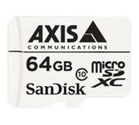 AXIS Surveillance - Carte mémoire flash (adaptateur microSDXC vers SD inclus(e)) - 64 Go - Class 10 - microSDXC - blanc (pack de 10) - pour AXIS D201, M3085, M3086, M4308, M5075, P3818, Q1656, Q1715, 